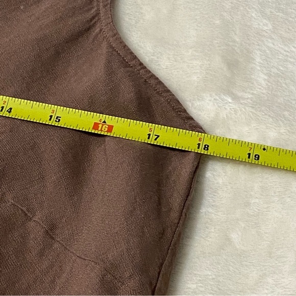 J Jill / Brown Linen Sleeveless Tank Top Size S Petite - Picture 7 of 9